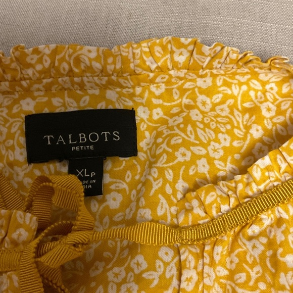 Talbots Yellow Floral Blouse - Picture 7 of 8